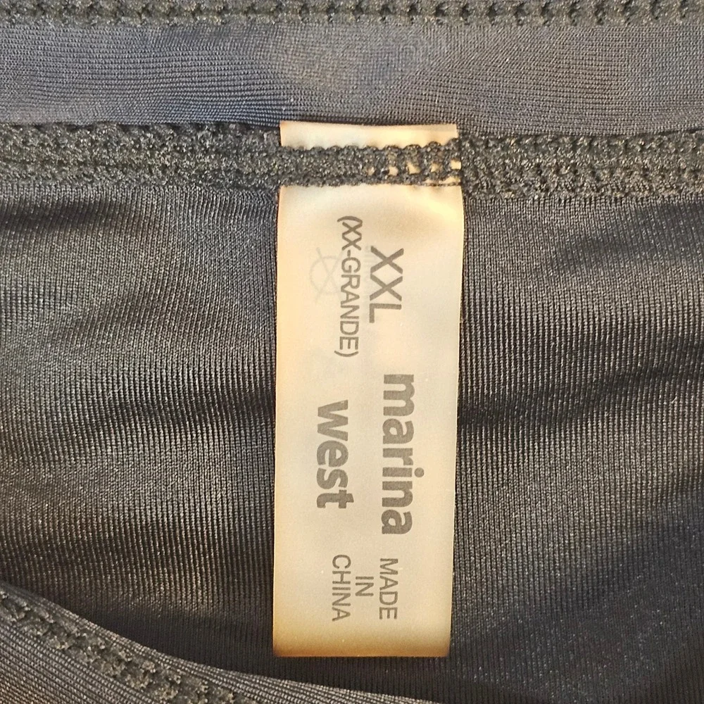Marina West Black Swim Shorts Womens XXL Drawstring Dolphin Hem Board Shorts